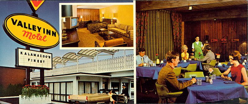 Kalamazoo Inn (Valley Inn Motel) - Vintage Postcard From Vanished From Kalamazoo County (newer photo)